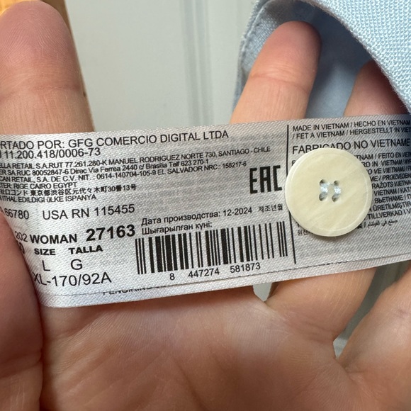 Mango Linen Light Blue Sleeveless Vest - Picture 6 of 8